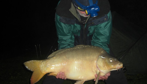 A 39 lb 10 oz carp from Villefond, Oct 2012
