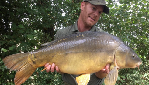 A 24 lb carp from Villefond, Aug 2018