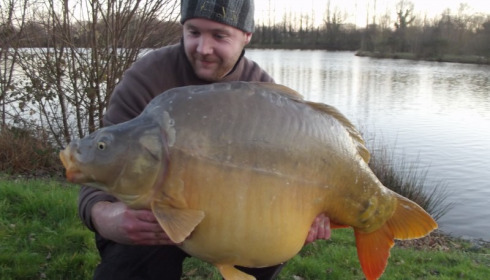 A 34 lb carp from Villefond, mark lambert, Jan 2012