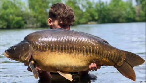 A 33 lb carp from Villefond, May 2019