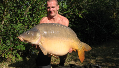 A 38 lb carp from Villefond, Sep 2012