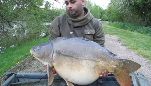 A 42 lb carp from Villefond, May 2016