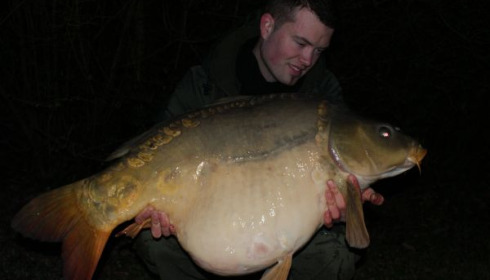 A 41 lb 2 oz carp from Villefond, Mar 2011