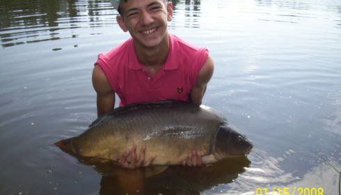 A 34 lb 10 oz carp from Villefond, Aug 2014