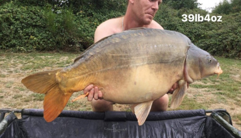 A 39 lb 4 oz carp from Villefond, Oct 2017