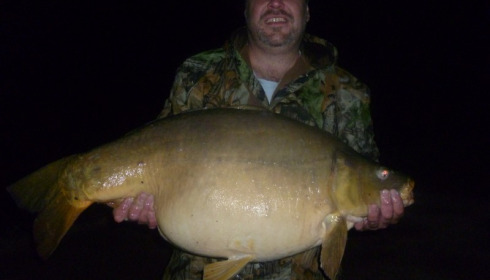 A 44 lb 8 oz carp from Villefond, Apr 2013