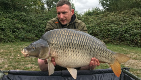 A 35 lb carp from Villefond, Sep 2017