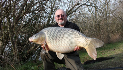A 43 lb carp from Villefond, Little John the Fish, Feb 2013