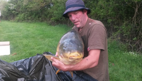 A 58 lb 8 oz carp from Villefond, Arnie, Apr 2015