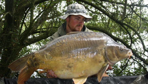A 38 lb carp from Villefond, Aug 2014