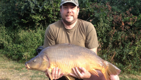 A 36 lb carp from Villefond, Aug 2012