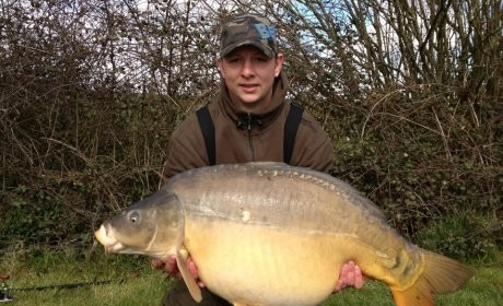 A 43 lb carp from Villefond, Apr 2013