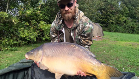 A 39 lb carp from Villefond, Sep 2015
