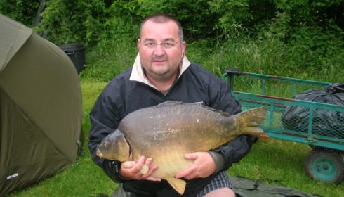 A 34 lb 4 oz carp from Villefond, Jun 2013
