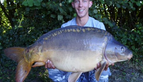 A 40 lb carp from Villefond, Aug 2013