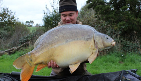 A 34 lb 8 oz carp from Villefond, Nov 2014