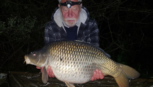 A 27 lb 10 oz carp from Villefond, John Lambert owner, May 2021