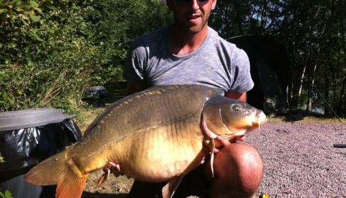 A 38 lb 12 oz carp from Villefond, Aug 2013