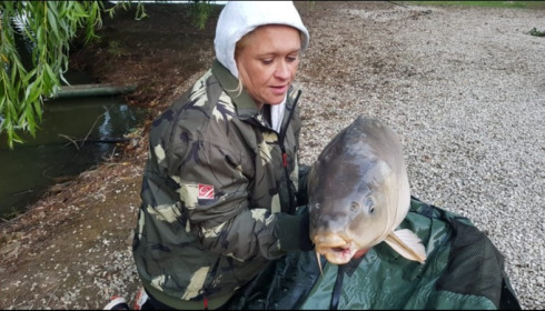 A 34 lb 4 oz carp from Vincons, Heidi, Jun 2019