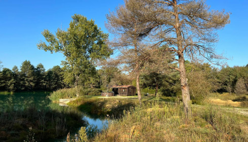 Golden Carp Lake, Big Carp Fishing France with a Social Lodge, Cabin Accommodation