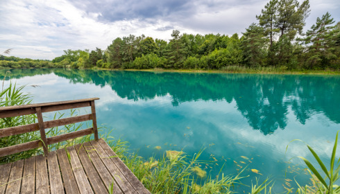 Golden Carp Lake, Big Carp Fishing France with a Social Lodge, Pontoon at Cabin Accommodation